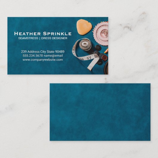 裁縫キットツール | 背景 名刺 (正面/裏面)