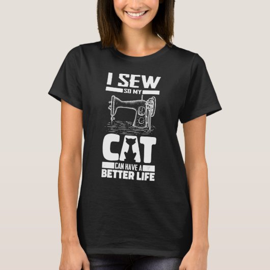 裁縫キャットシーワーズハンドクラフト – Machine Se Tシャツ (正面)