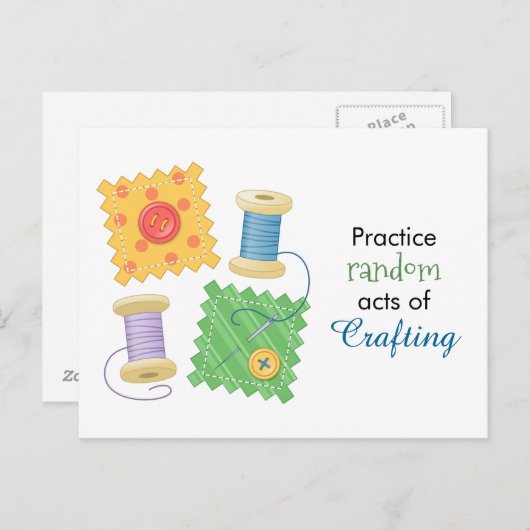 裁縫キルティングクラフトホビー引用文 ポストカード (正面/裏面)