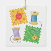 裁縫キルティング工芸趣味 セラミックオーナメント (裏面)