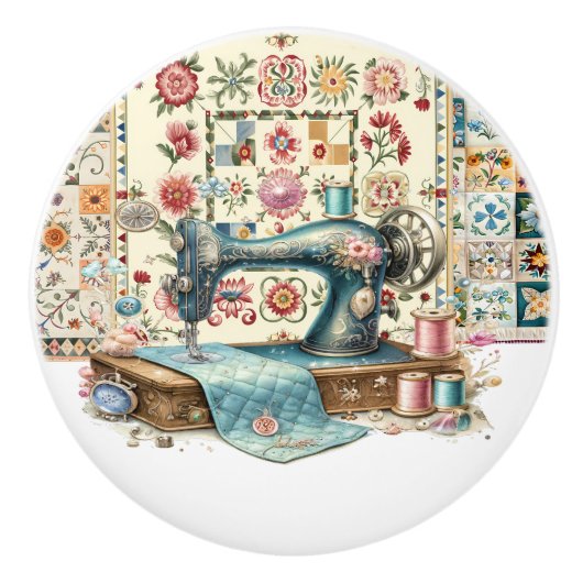 裁縫キルティング セラミックノブ (正面)