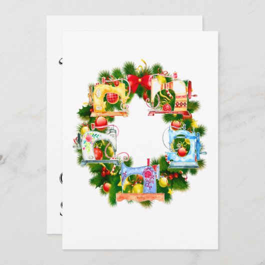 裁縫ギフト|メリークリスマス裁縫贈り物 サンキューカード (正面/裏面)