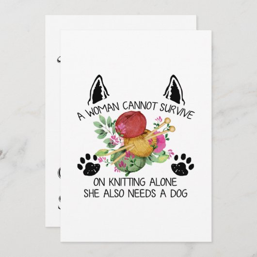 裁縫ギフト|女性は生き延び編み物 セーブザデート (正面/裏面)