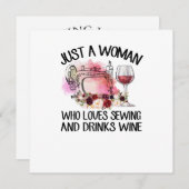 裁縫ギフト | 縫うことが好きなだけの女性 招待状 (正面/裏面)