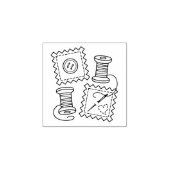 裁縫クラフトホビーファブリックボタンニードル糸1x1 ラバースタンプ (インプリント)