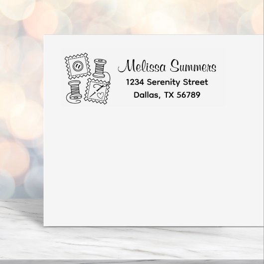 裁縫クラフトホビー – ファブリックボタンニードルアドレス セルフインキングスタンプ