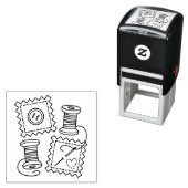 裁縫クラフトホビー – ファブリックボタンニードル糸 セルフインキングスタンプ (インサイチュ)