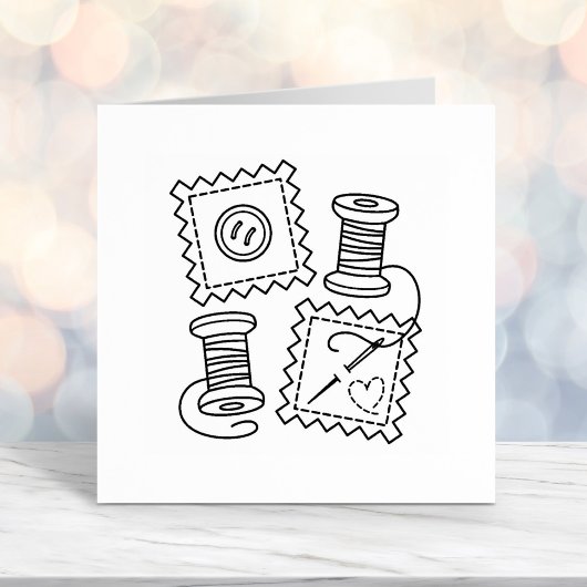 裁縫クラフトホビー – ファブリックボタンニードル糸 セルフインキングスタンプ