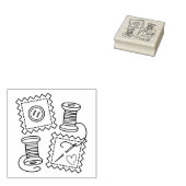 裁縫クラフトホビー – ファブリックボタンニードル糸 ラバースタンプ (押印)