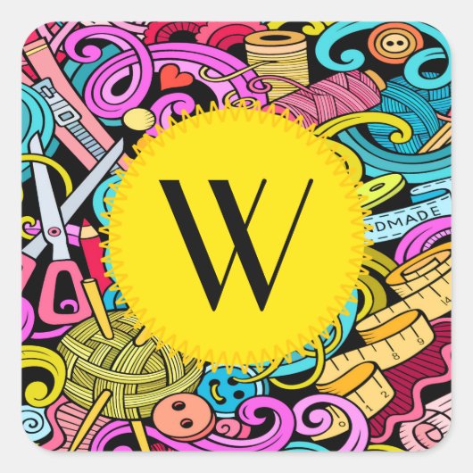 裁縫コンテンポラリー及び編み物シール スクエアシール (正面)