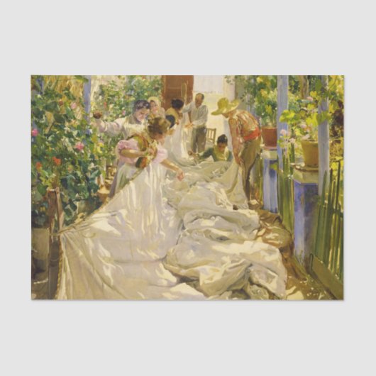 裁縫ザセイル、1896年Joaquin Sorolla 薄葉紙 (正面)