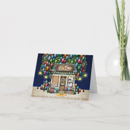 裁縫ショップノートカードまたはありがとう サンキューカード (正面)
