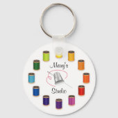 裁縫シンブル、針と糸 キーホルダー (正面)