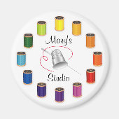 裁縫シンブル、針と糸 マグネット (正面)