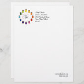 裁縫シンブル、針と糸 レターヘッド (正面/裏面)