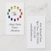 裁縫シンブル、針と糸 名刺 (正面/裏面)