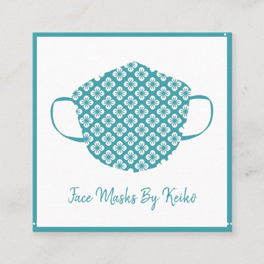 裁縫シーストレステーラー顔マスクデザイナー スクエア名刺 (正面)