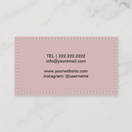 裁縫シームレスクラフタードレスメーカーほこりっぽいピンク 名刺 (裏面)