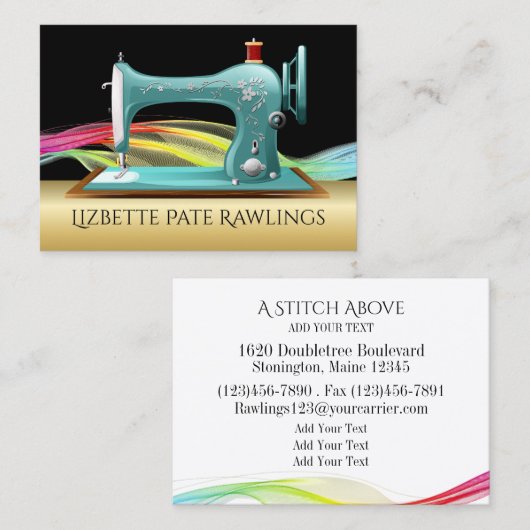 裁縫シームレスデザイナー名刺 コーリングカード (正面/裏面)