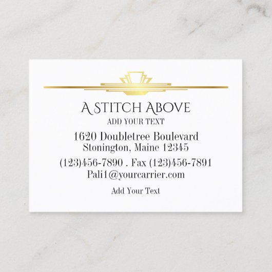 裁縫シームレスデザイナー名刺 コーリングカード (裏面)