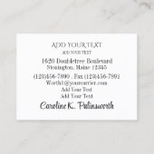 裁縫シームレスデザイナー名刺 コーリングカード (裏面)