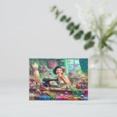 裁縫シームレスデザイナー名刺 コーリングカード (スタンド正面)