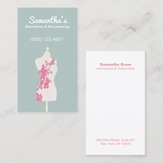 裁縫シーメスアンドドレスメーカーマネキン 名刺 (正面/裏面)
