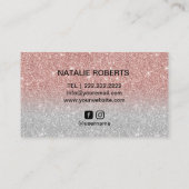 裁縫シーメストレスドレスメーカーバラ金ゴールドグリッター 名刺 (裏面)