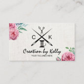 裁縫シーメストレスドレスメーカーヴィンテージフローラリネン 名刺 (正面)