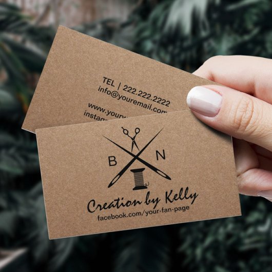 裁縫シーメストレスドレスメーカー素朴クラフト 名刺