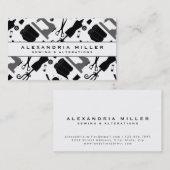 裁縫シーメストレスパターン |白黒とグレー 名刺 (正面/裏面)