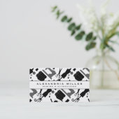 裁縫シーメストレスパターン |白黒とグレー 名刺 (スタンド正面)