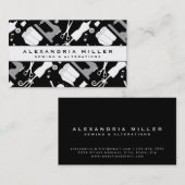 裁縫シーメストレスパターン |黒と白 名刺 (正面/裏面)