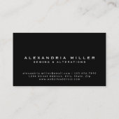 裁縫シーメストレスパターン |黒と白 名刺 (裏面)