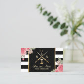 裁縫シーメストレスレッドと針ヴィンテージフローラ 名刺 (スタンド正面)