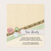 裁縫ステッチのボタンとリボンサンキューカード (内部フラット)