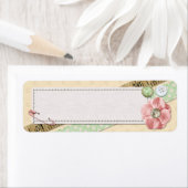 裁縫ステッチ、ボタン、リボンみすぼらしいシックなピンク ラベル (インサイチュ)