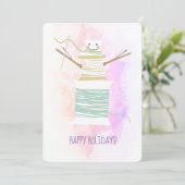 裁縫スレッドスプール雪だるまクリスマスカード シーズンカード (スタンド正面)