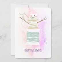 裁縫スレッドスプール雪だるまクリスマスカード