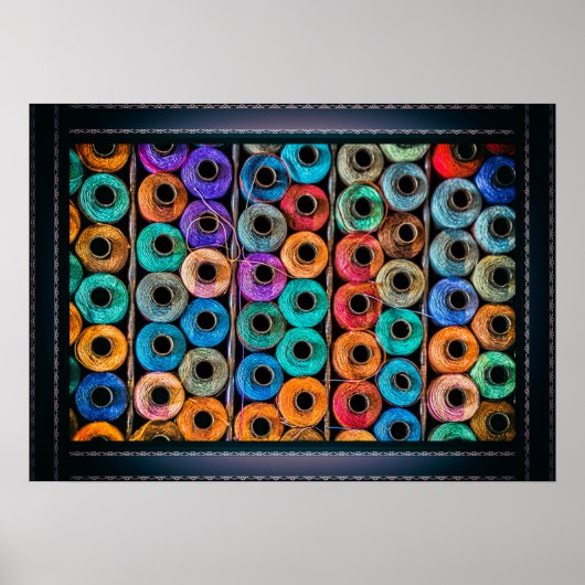 裁縫スレッドポートレート ポスター (正面)