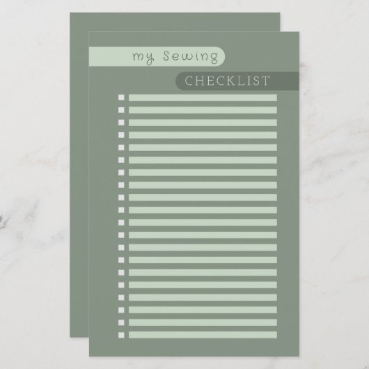 裁縫チェックリスト (正面/裏面)