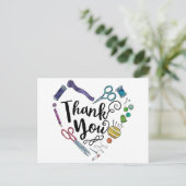 裁縫ツールハートはがき ポストカード (スタンド正面)