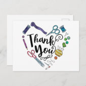 裁縫ツールハートはがき ポストカード (正面/裏面)