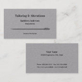 裁縫テーラー変更シンプルニードルグレー 名刺 (正面/裏面)