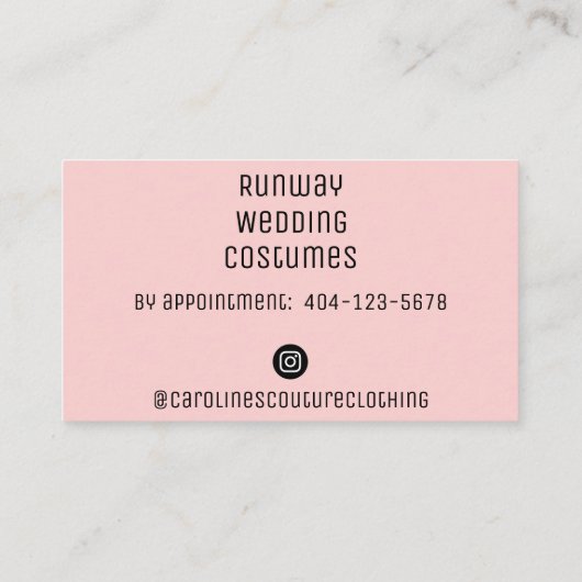 裁縫ドレス型枠名刺 名刺 (裏面)