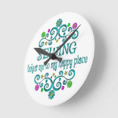 裁縫ハッピープレイス ラウンド壁時計 (傾斜)