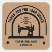 裁縫パーソナライズされたクラフト紙 スクエアシール (正面)