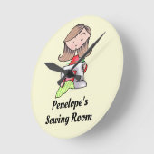 裁縫パーソナライズされた室 ラウンド壁時計 (傾斜)