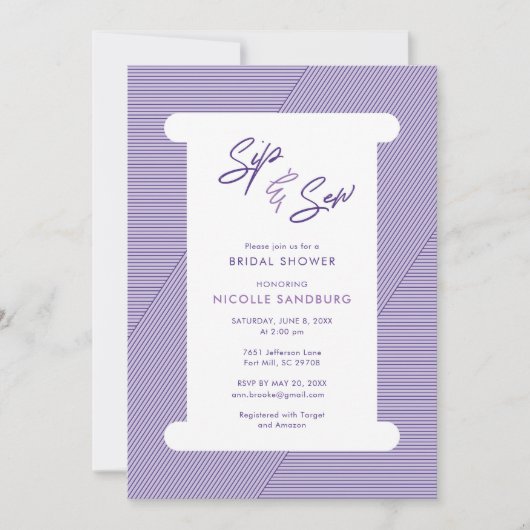 裁縫パーティーの招待状 招待状 (正面)