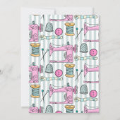 裁縫パーティー誕生日招待状ピンク 招待状 (裏面)